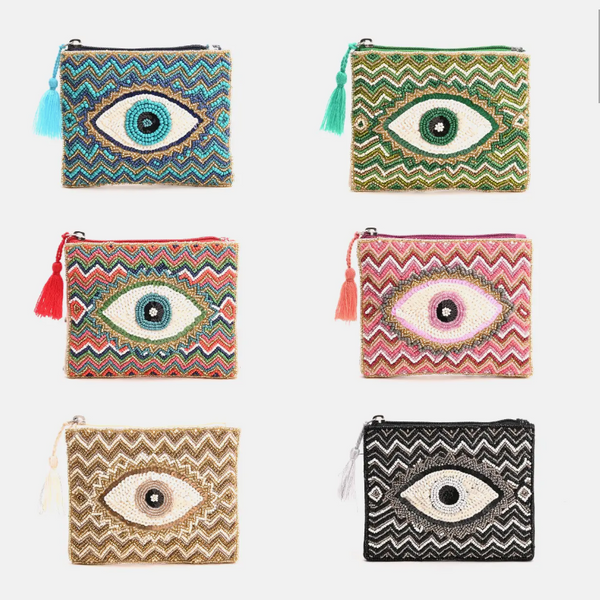 Beaded Eye Coin Bag